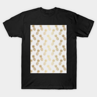 Gold Pineapple Pattern T-Shirt